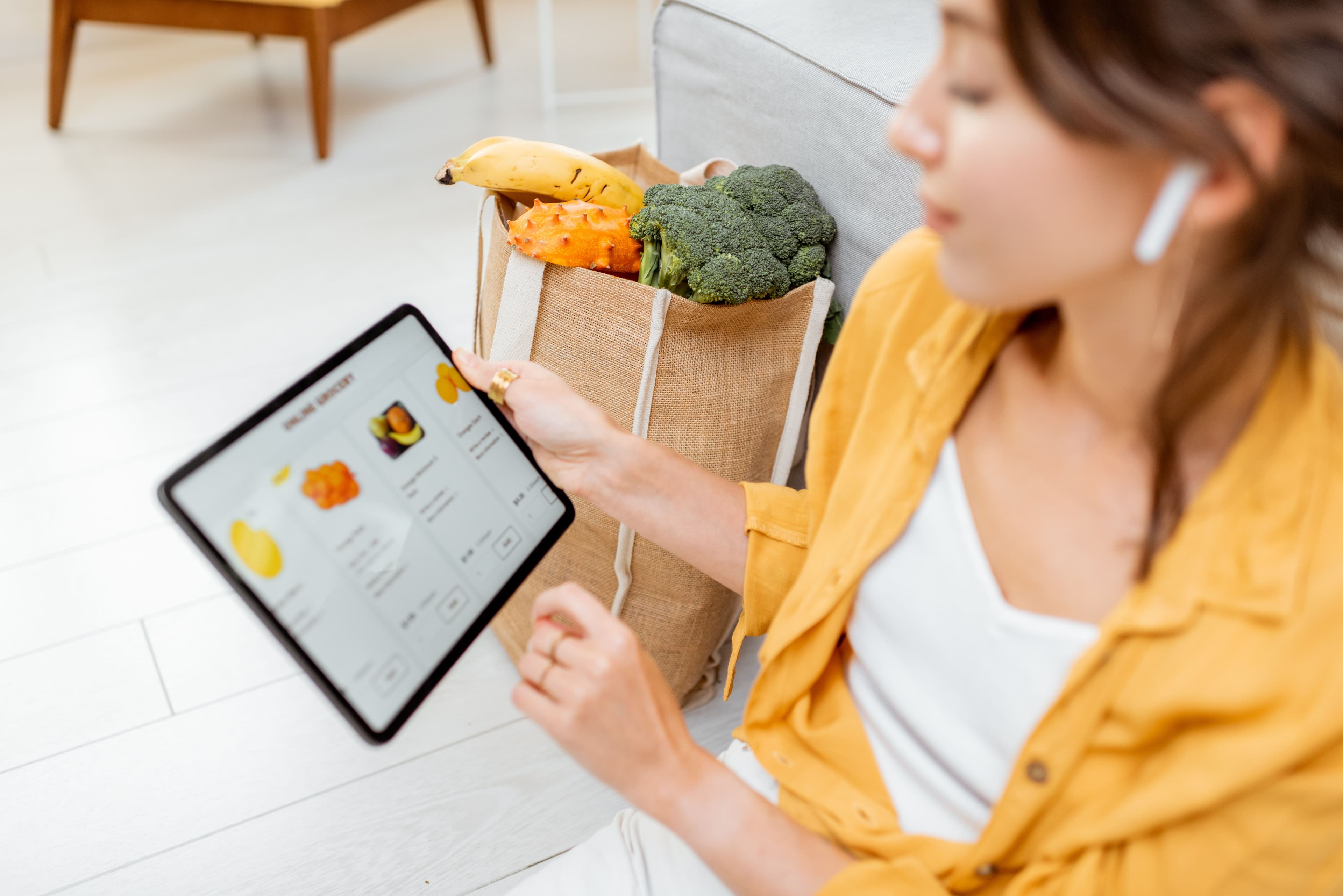 Woman and tablet